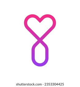 Letter Y or I heart love modern minimal logo
