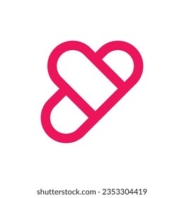 Letter Y heart minimal logo design