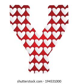 Letter Y in hearts illustration design