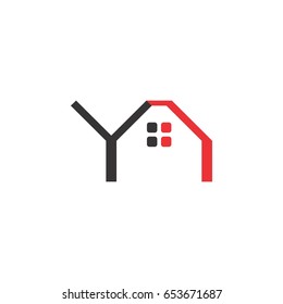 letter y with home logo