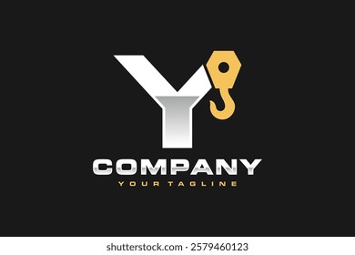 letter Y hook crane logo