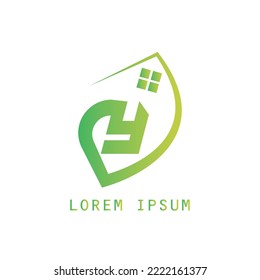 Logo de la letra Y de la hoja de la casa