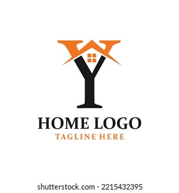 Letter Y House Logo Design Template Inspiration, Vector Illustration.