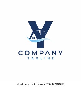 Letter Y House Logo , Initial Home Logo
