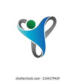 Letter Y With Human logo vector