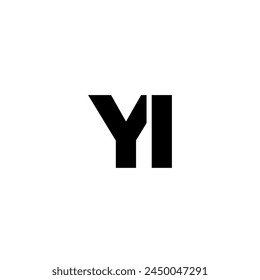 Letter Y and I, YI logo design template. Minimal monogram initial based logotype.