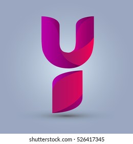 Letter Y icon design and elegant typographic concept icon. gradient purple and red color