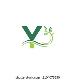 Letter Y Icon with floral logo design template illustration vector