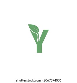Letter Y icon leaf design concept template vector