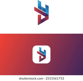 Letter Y icon logo design on two sides background-illustration. Letter Y logo icon design template elements. Y letter icon logo by colorful gradient vector design.