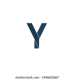 Letter Y icon logo, line design vector template