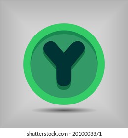 Letter Y icon and logo template. New design and elegant typographic concept. Green Colour. File EPS.