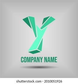 Letter Y icon and logo template. New design and elegant typographic concept. Blue Colour. File EPS.