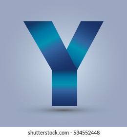 Letter Y icon and logo template.  design and elegant typographic. gradient blue