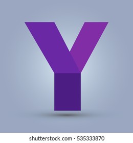 Letter Y icon and logo template. Flat design and elegant typographic. Purple
