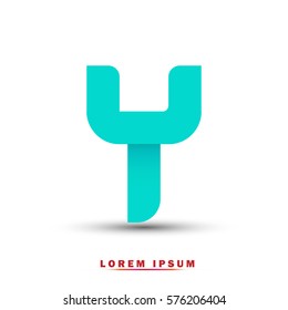 Letter Y icon and logo template.  New design, elegant, and simple typographic . blue