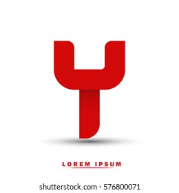 Letter Y icon and logo template.  New design, elegant, and simple typographic . red