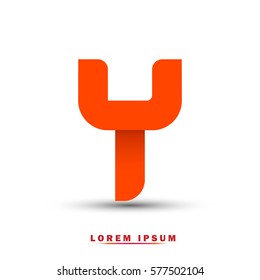 Letter Y icon and logo template.  New design, elegant, and simple typographic . orange
