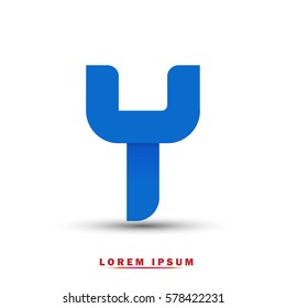 Letter Y icon and logo template.  New design, elegant, and simple typographic . blue sea