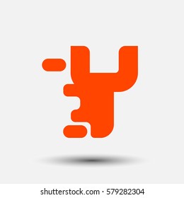 Letter Y icon and logo template.  New design and elegant typographic. spread the font. orange