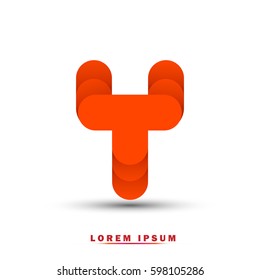 Letter Y icon and logo template. elegant, and simple typographic. orange