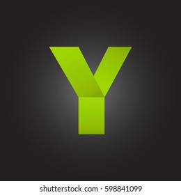 Letter Y icon and logo template.  New design and elegant typographic. green