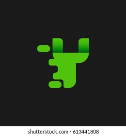 Letter Y icon and logo template. elegant typographic. green