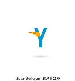 Letter Y icon with a simple flag. Can be adapt to Corporate identity, logo, icon, symbol and brand identity.