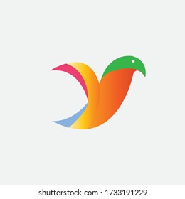 letter y illustration of colorful bird vector design