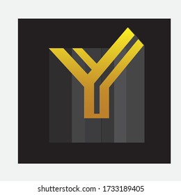 Letter Y illustration of luxury fancy black background vector design