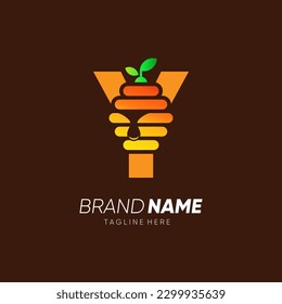 Letter Y Initial Bee Hive Logo Design Vector Icon Graphic Emblem Illustration