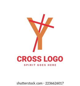 letter Y initial cross vector logo design