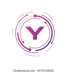 Letter Y Initial Cyber Multimedia Logo