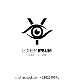 Letra Y Logotipo ocular inicial Diseño Icono vector Ilustración Gráfico Ilustración
