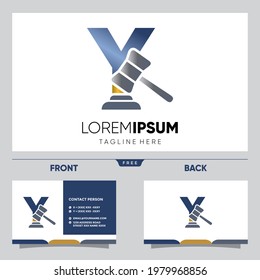 Letter Y Initial Hammer Justice Legal Firm Law and Attorney Logo Design Vector Graphic Icon Emblem Illustration 