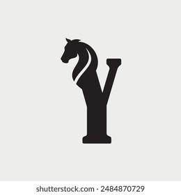 Letter Y Initial Horse Logo Design. It would be perfect for an equestrian or any horse related businesses.