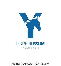 Letter Y Initial Horse Logo Design Vector Icon Graphic Emblem Symbol Image Illustration 