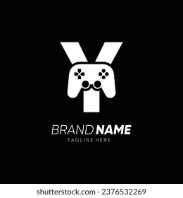 Letter Y Initial Joy Stick Controller Game Logo Design Vector Icon Graphic Emblem Illustration