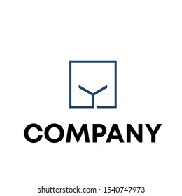 letter Y initial logo design vector shape unique white background
