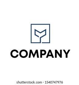 letter Y initial logo design vector shape unique white background