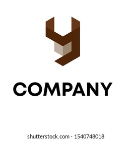 letter Y initial logo design vector shape unique white background