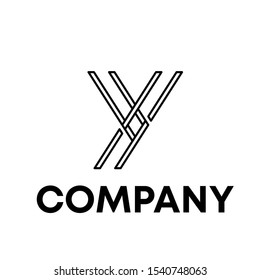 letter Y initial logo design vector shape unique white background