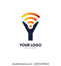 Letter Y Initial Signal Logo Design Vector Icon Graphic Emblem Illustration 
