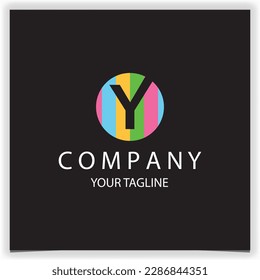 letter y initials logo with colorful circles suitable for paint logo premium elegant template vector eps 10