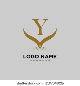 Letter Y initials logo. Luxury symbol icon vector design.