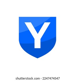 letter Y inside a blue shield. good for any business related to security or defense company.