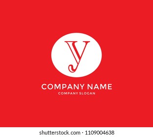 Letter Y Inside Oval Simple Logo Design