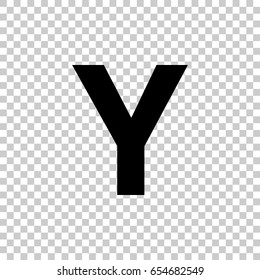 Letter Y isolated on transparent background. Black symbol for your design. Vector illustration, easy to edit.