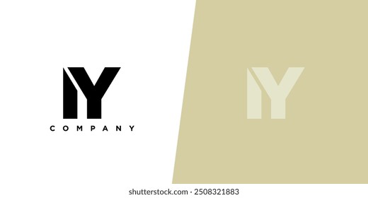 Letra I e Y, Plantilla de diseño de logotipo IY. Logotipo inicial basado en monograma mínimo.