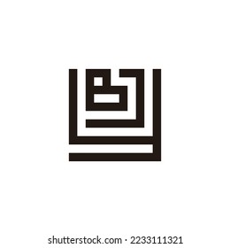 Letter y, J and B square geometric symbol simple logo vector